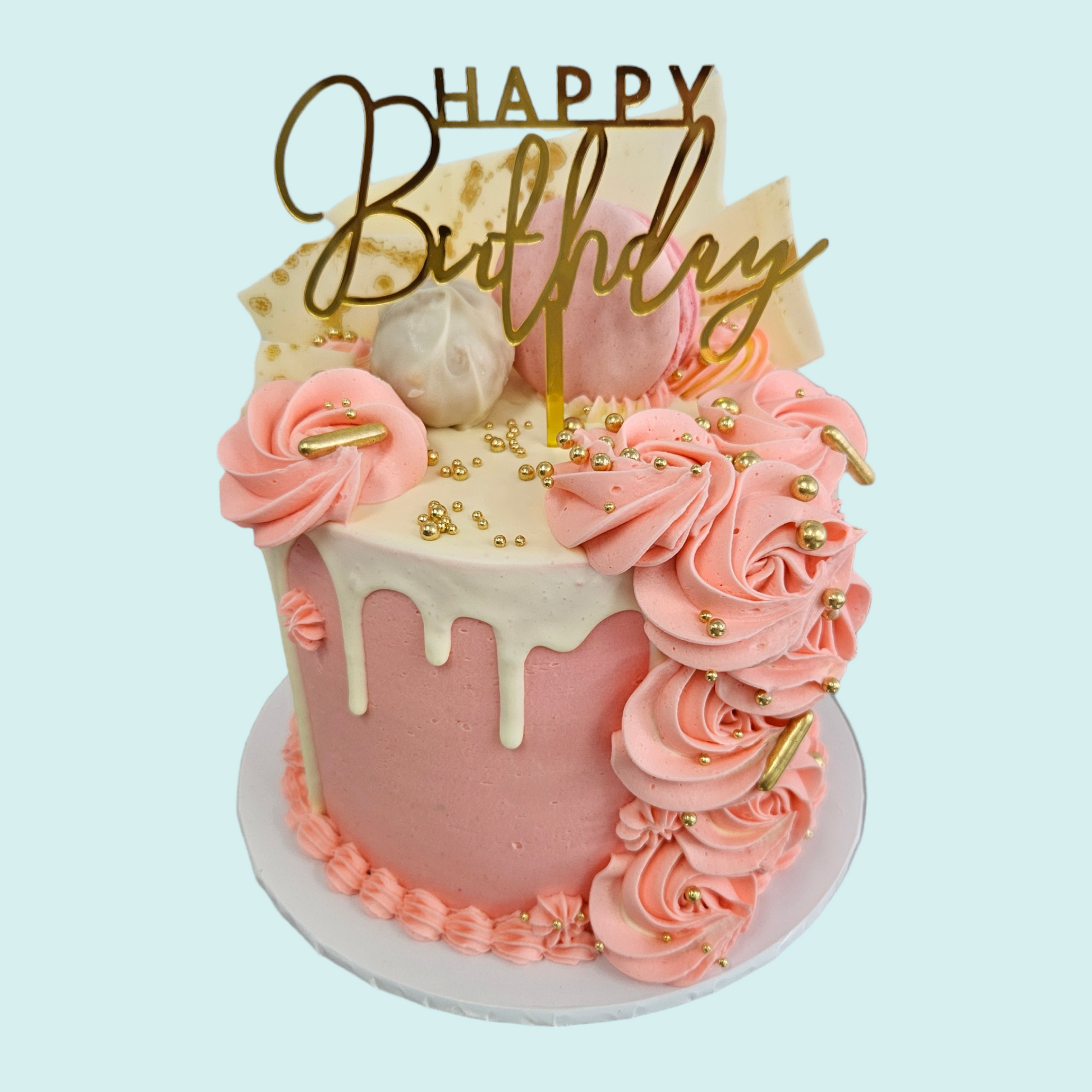 Gold Acrylic 'Happy Birthday' Cake Topper - Teeze Cakes