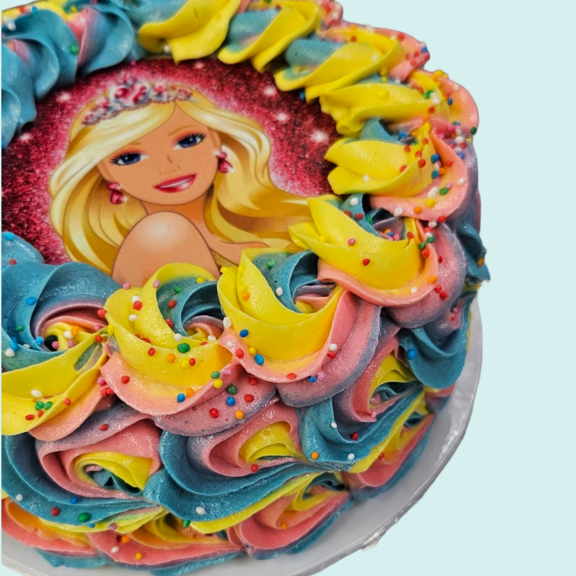 Rainbow Rosette Barbie Cake* - Teeze Cakes