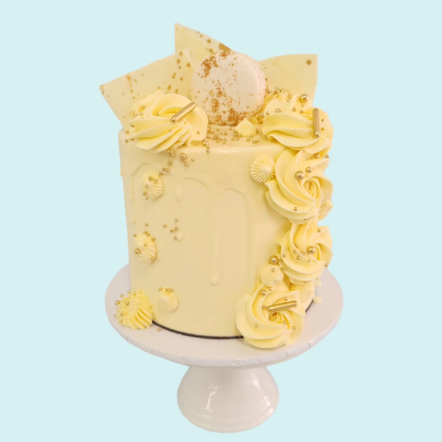 White Rosette Drip Red Velvet - Teeze Cakes